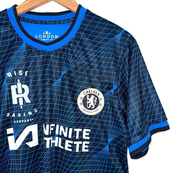 Chelsea FC London Black Blue #13 Short Sleeve Jersey Size Large - Picture 3 of 12